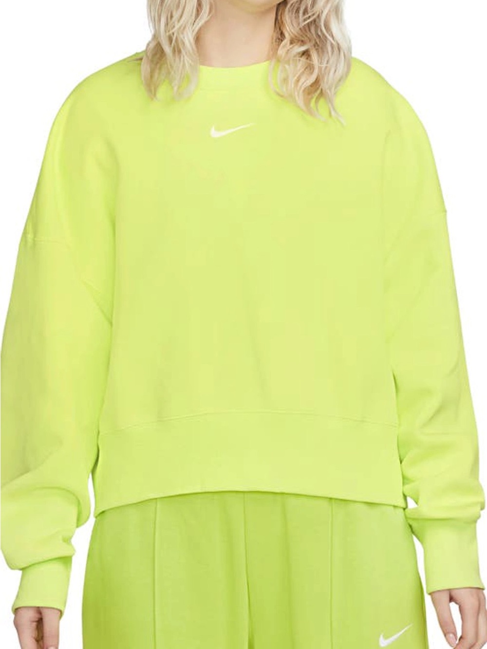 Nike Women's Neon Lime Boxy Crew Sweatshirt